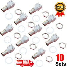 10PC White Board PCB Mount Right Angle BNC Female With Nut bulkhead Connector