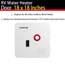 18 x 18 Inches RV Water Heater White Door ONLY Galvanized Steel Waterproof