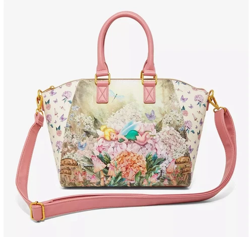 Loungefly Disney Tinker Bell Satchel Floral Purse Handbag Flower Nap Bag