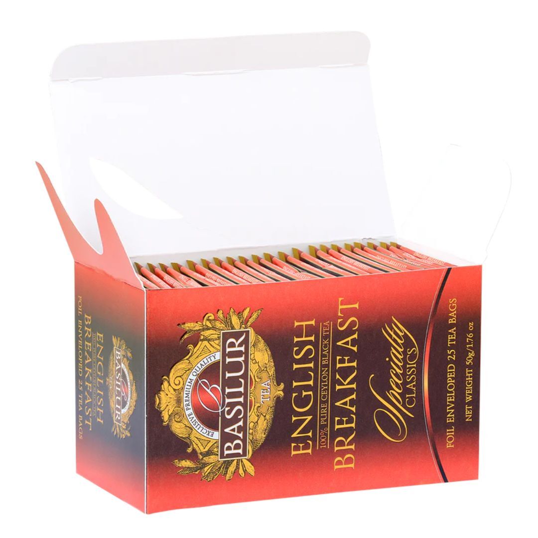 Basilur English Breakfast 25 Tea Bags 50 g 100 Pure Ceylon Black Tea