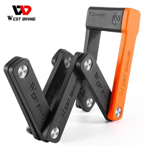 WEST BIKING Mini Bike Anti-theft Chain Lock Bicycle Foldable Lock With 3 Keys - 第 12/13 張圖片
