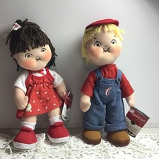 Cute 2004 Campbell's Soup Kids 100th Anniversary Cloth Dolls With Tags Plush 9in