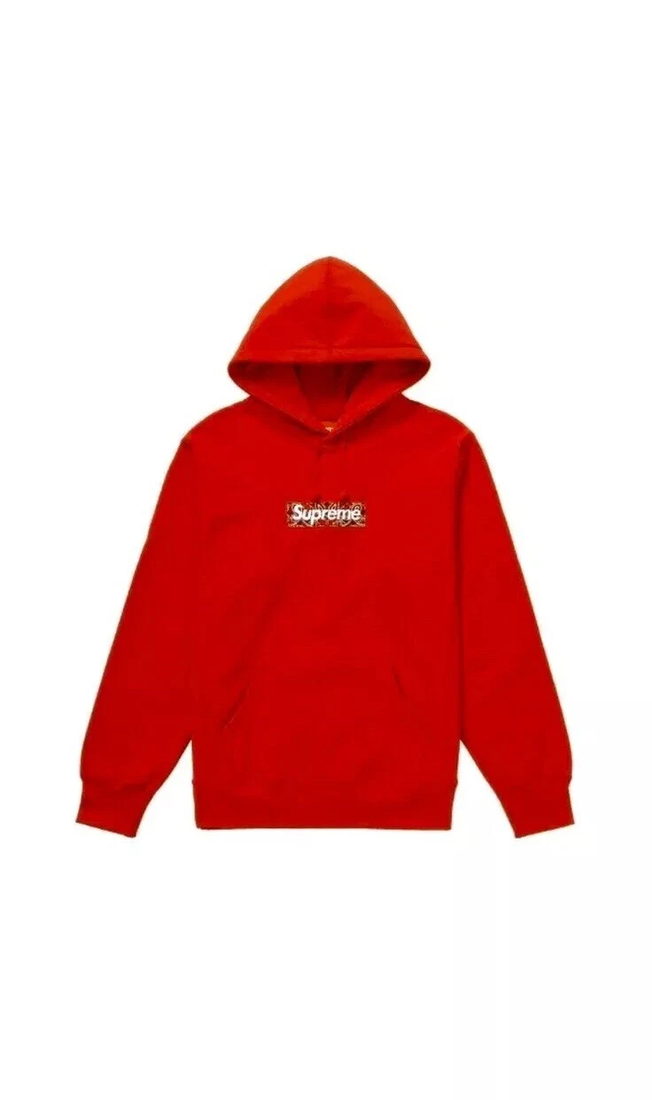 Sweat à capuche Supreme Bandana Box Logo   Rouge Moyen Hoodie M 100%Authentique