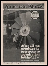 1926 American Blower Detroit MI Photo Large Disc Cooling Tower Fan Print Ad