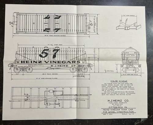 1941 Heinz Model Railroad Car Construction Plans w Blueprints Trains - Picture 6 of 11