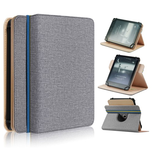 Folio Handy Canvas Leather Stand Flexible Holder Case Cover Universal For Ebook - Picture 13 of 76