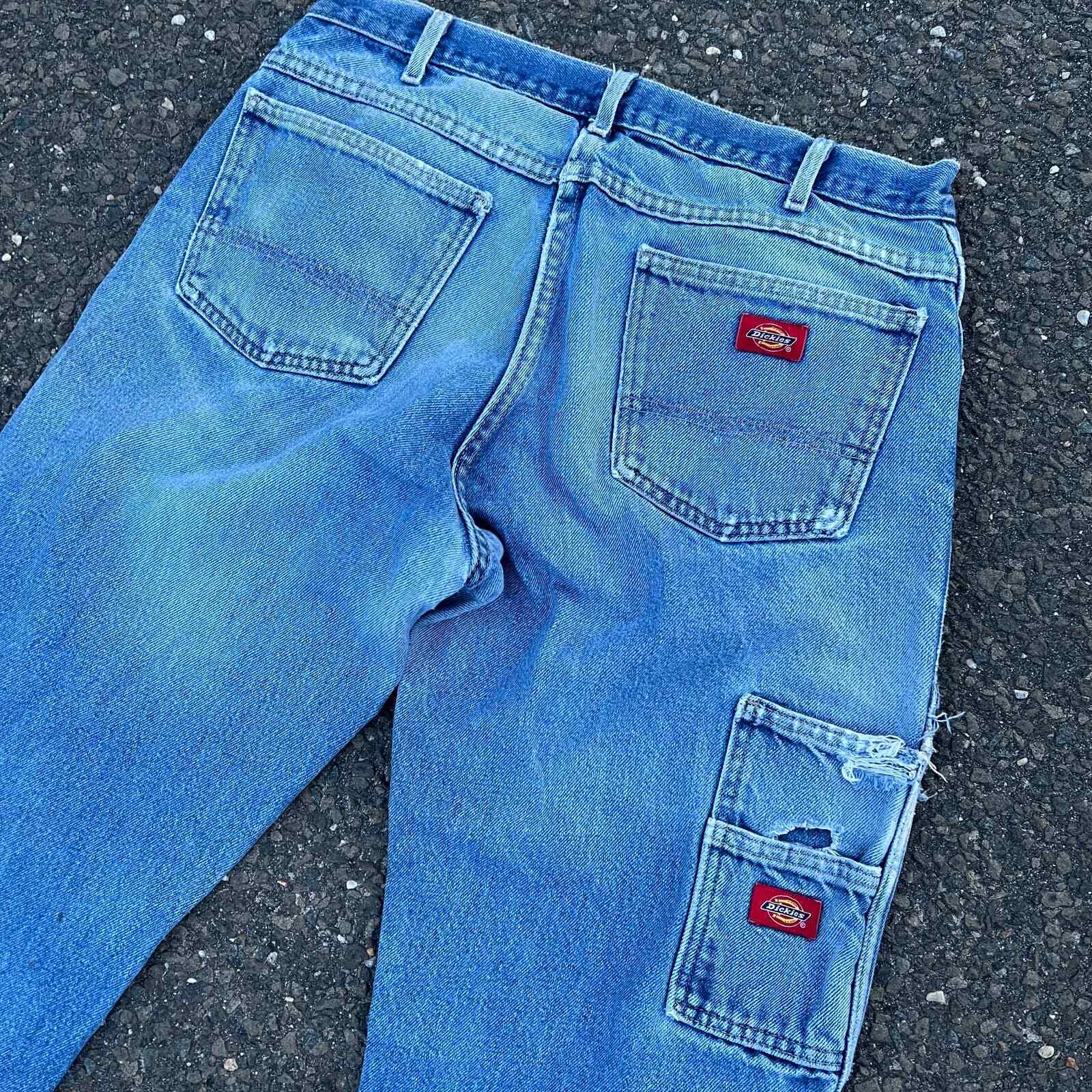 Vintage dickies blue denim jeans double knee work… - image 6