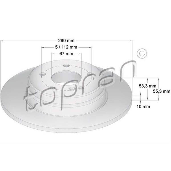 Topran 2X Bremsscheibe Hinten Ø290 Mm FüR Mercedes-Benz C-Klasse W203 SLK R171-image