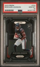 2023 PRIZM ROSCHON JOHNSON ROOKIE CARD CHICAGO BEARS #314 RC - PSA 10 POP 4 🔥