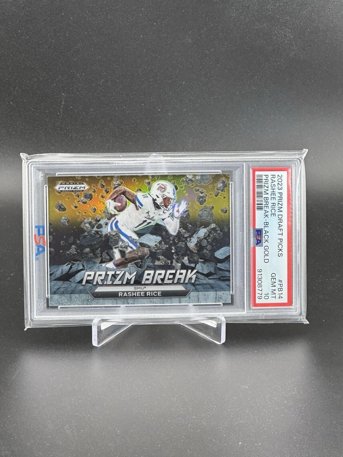 Rashee Rice Panini Prizm Draft Picks Prizm Break #PB14 Black Gold