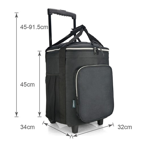 EAGLEMATE 36L Soft Collapsable Rolling Picnic Cooler Bags On Wheels BPA FREE - Picture 2 of 65