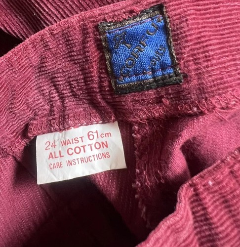 Vintage Corfu Scouts Corduroy Retro Pants Red Maroon Cord Youth Unisex Waist 23” - Picture 13 of 13