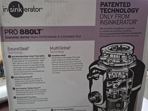 Insinkerator Evolution PRO 880LT Garbage Disposal new - Picture 2 of 3