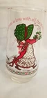 Vintage HOLLY HOBBIE Christmas COCA COLA Glass - LIMITED ED HOLLY with Green Hat