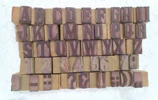 43 Letterpress wood/wooden Hand-carved Matrices for type English Number WMT82