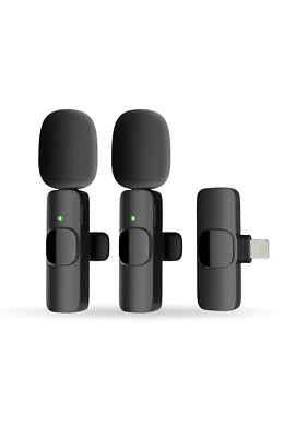 2 pack portable microphone USB wireless compatible for Android/Iphone