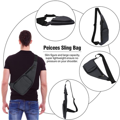 Sling Bag For Men Women Shoulder Bag Backpack Strap Pockets Chest Bag For Runnin - Picture 2 of 7