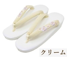 womens sandals Japanese Zouri Kimono Yukata Cream Ladys L 4.5 6.5 inch 5