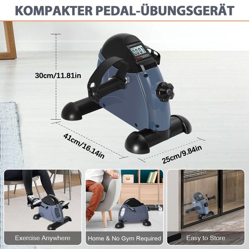Mini Bike Arm-und Beintrainer Pedaltrainer Fitnessbike Büro Heimtrainer Mini LCD - Bild 10 von 15