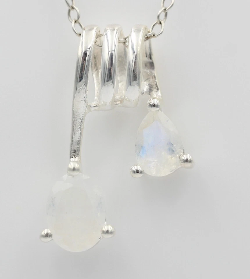 Design 1,78 Carati Topazio Lunare Pendente 925 Argento Sterling Design - Immagine 2 di 4