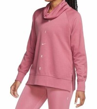 Nike Funnel Neck Get Fit Pullover Sweatshirt Women's Size L Pink CU5659-614