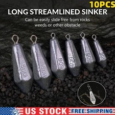 THKFISH 10pcs Fishing Weights Deep Fishing Sinkers Drop Shot Fishing Weights Kit