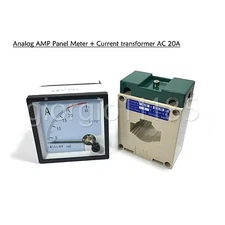 AC 0 ~ 20A Analog AMP Current Panel Meter Ammeter & Current Transformer