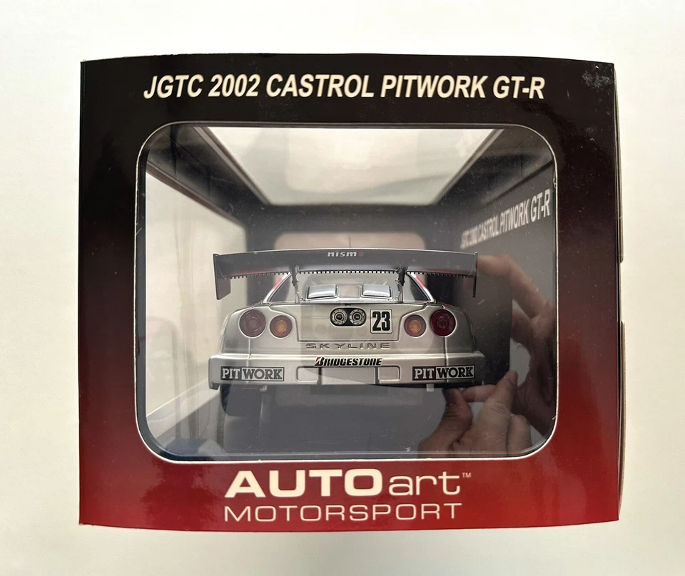 AUTOART ✨ 1:18 NISSAN SKYLINE R34 GTR Castrol/Pitwork #23 2002 JGTC raro nuevo en caja Foto 4 de 4
