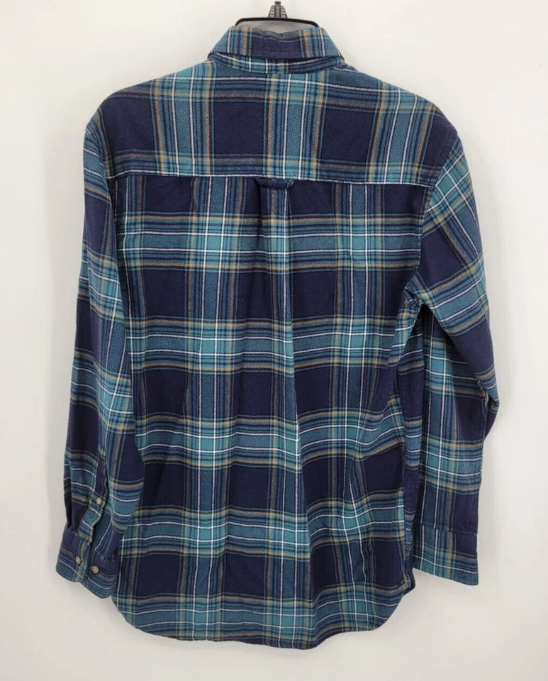 Camisa Arnold Palmer Para Hombre Pequeña Verde Azul Franela a Cuadros Manga Larga Con Botones Foto 2 de 4