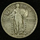 Standing Liberty Silver Quarter. 1920 P. Choice Extra Fine. Lot # 9042-44-0107
