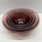 Set Of 4 Vtg PYREX Cranberry Amethyst Nesting Mixing Bowls #322 323 325 326