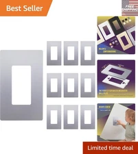 Elegant 10-Pack Screwless Child-Safe Outlet Covers - Glossy Silver Design