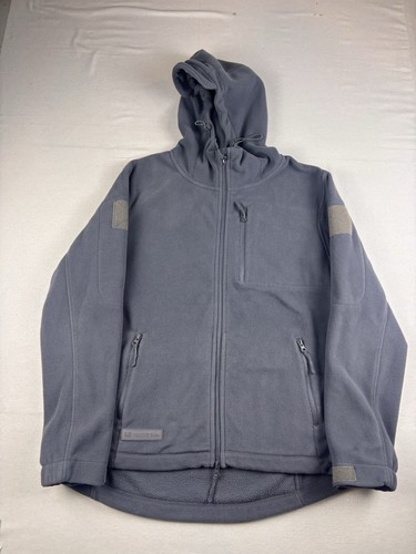 Baerskin Tactical Hoodie Mens Size Large Gray Fleece Full Zip Packable Army