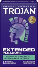 TROJAN Extended Pleasure Condoms, TROJAN Condoms, 12 Count