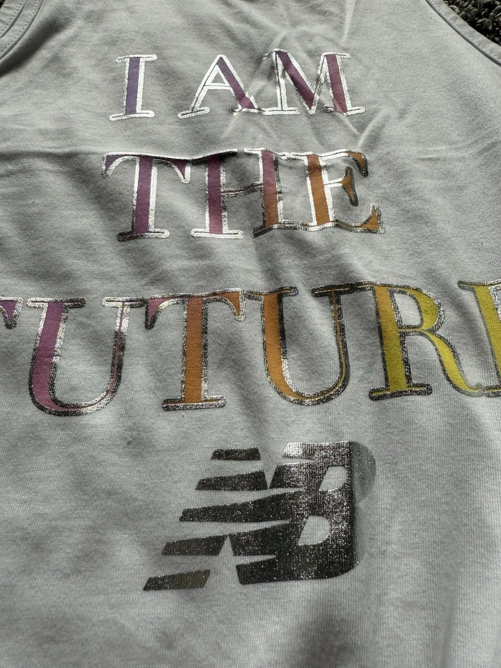 🍭 New Balance Girls Tie Front Tank Top Size M 10/12 “I Am The Future” NWT! - Image 4 of 4