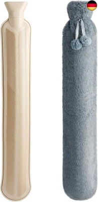 BESUCHE DEN HOMEALEXA-STORE Homealexa Lange Wärmflasche mit weichem Bezug 2 Liter, Hot Water Bottle