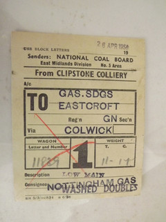 NCB wagon label. Clipstone
