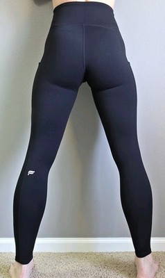 Fabletics XS Black PowerHold Style High-Waisted Leggings 27'' Inseam Pockets