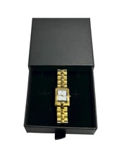 BULOVA Womens Wristwatch Gold Tone Stainless Steel Rectangle Face Quartz Japan