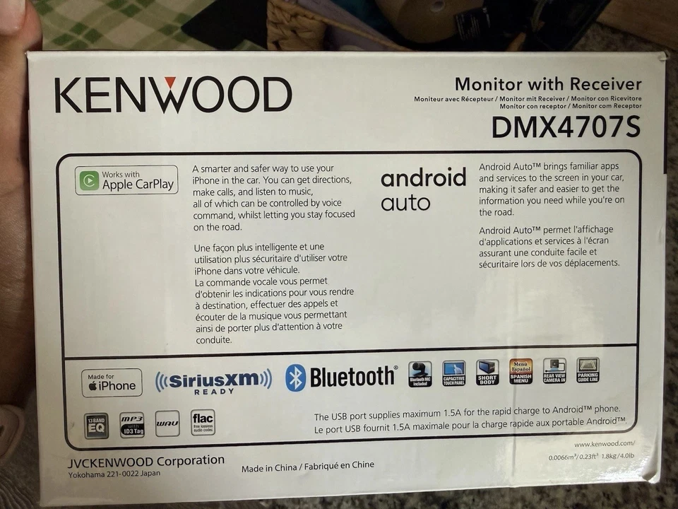 Kenwood DMX4707S 6,8” Pantalla táctil con CarPlay + Android Auto Foto 3 de 4