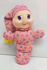 1988 Playskool Gloworm Baby #918 Day & Night Glo Worm Pink Star Pjs 12" Works
