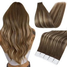 Full Shine FISHLINE 16" Brown/Honey Blonde Wire Hair Extensions FP 4-24-4_80G4