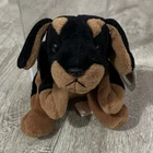 Ty Beanie Babies Dachshund Dog Plush Beanbag Black & Tan Vintage 1997