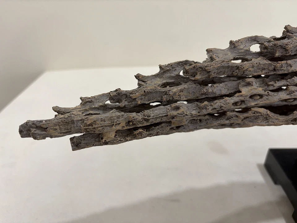 Uttermost 18722 Base Mármol Negro Piedra Sintética Escultura Curvada 28" Longitud Foto 3 de 4