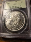 PCGS MS64 1887 Morgan US Silver Dollar S$1 OGH Old Green Holder