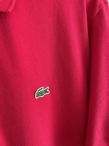 Polo uomo LACOSTE slim fit rosa magenta piqué cotone, taglia L-XL, Fr 5 - Foto 3 di 9