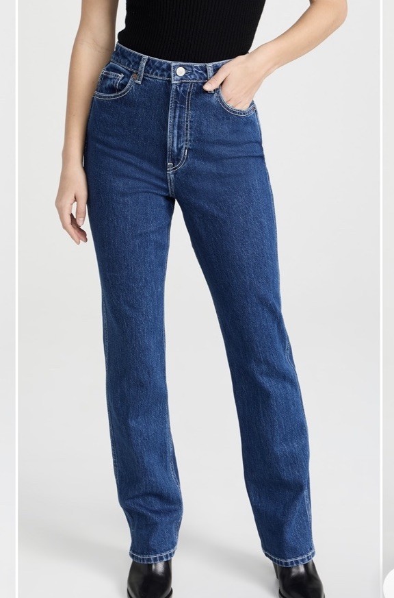 Reformation Pamela Ultra High Rise Straight Leg Jeans Dark Wash Size 26