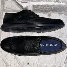 Cole Haan C27984 Original Grand Black Brogue Wingtip Leather Dress Shoes 11.5