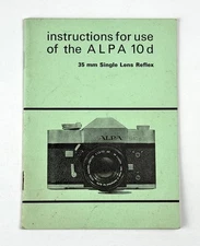Alpa 10d Camera INSTRUCTION MANUAL USERS GUIDE / OPERATING MANUAL