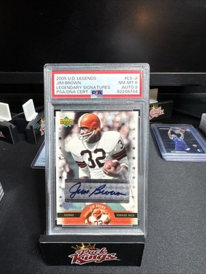 2005 Upper Deck Legends Jim Brown Legendary Signatures Auto #LS-JI PSA 8 9